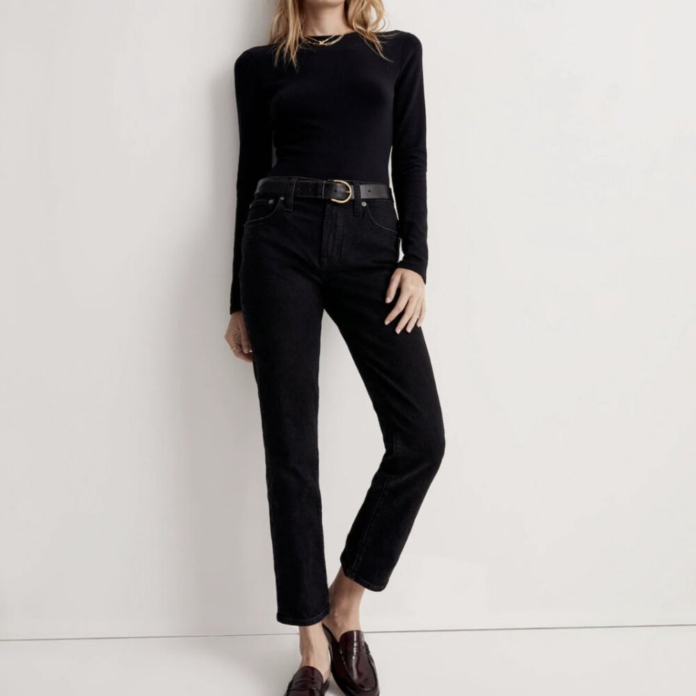 Madewell Perfect Vintage Mid-Rise Straight Jean - Black